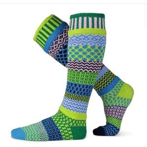 Solmate Water Lily knee high socks SZ large NWT